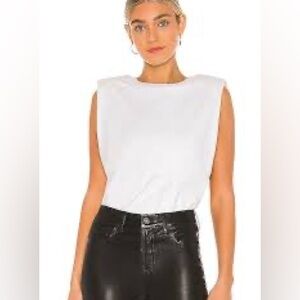 ALL SAINTS CONI SHOULDER PADDED COTTON TANK XS White